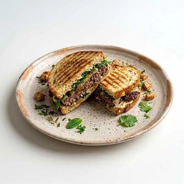 Smashed Beef Kibbeh Panini